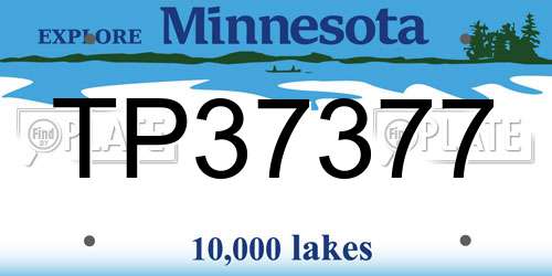 TP37377 Minnesota License Plate