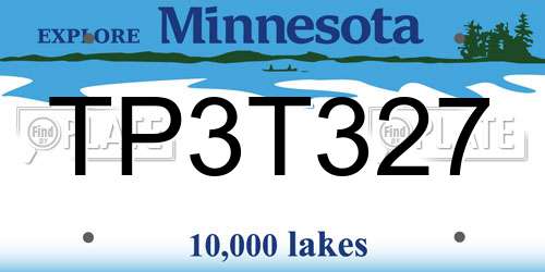 TP3T327 Minnesota License Plate
