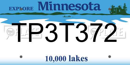 TP3T372 Minnesota License Plate