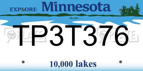 TP3T376 Minnesota License Plate