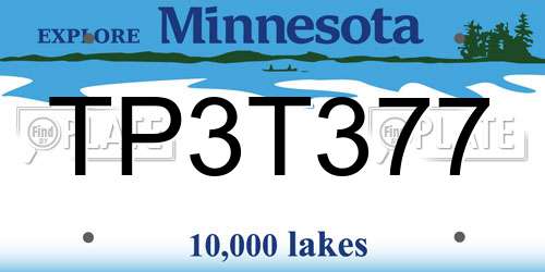 TP3T377 Minnesota License Plate