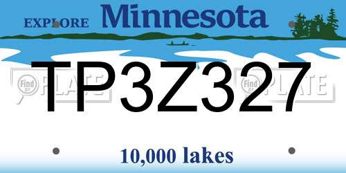 TP3Z327 Minnesota License Plate