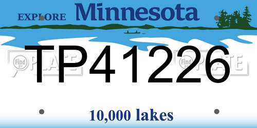 TP41226 Minnesota License Plate