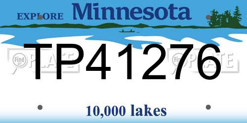 TP41276 Minnesota License Plate