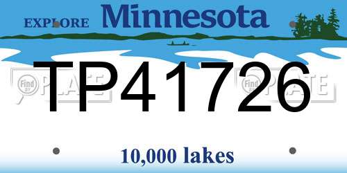 TP41726 Minnesota License Plate