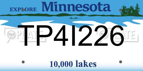 TP4I226 Minnesota License Plate