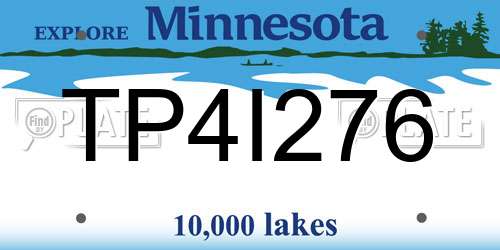 TP4I276 Minnesota License Plate