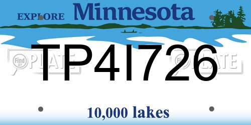 TP4I726 Minnesota License Plate