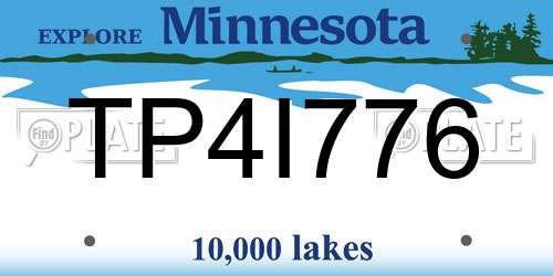 TP4I776 Minnesota License Plate