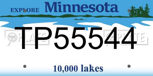 TP55544 Minnesota License Plate