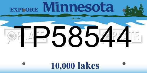 TP58544 Minnesota License Plate