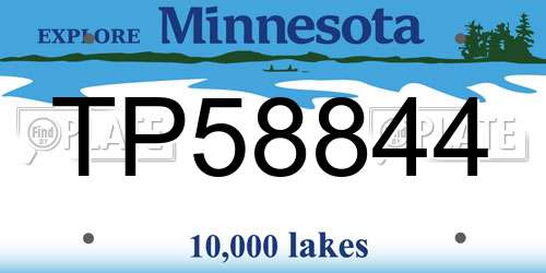 TP58844 Minnesota License Plate