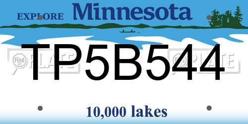 TP5B544 Minnesota License Plate