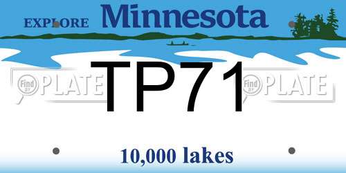 TP71 Minnesota License Plate