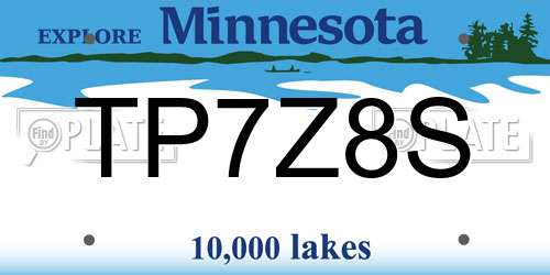 TP7Z8S Minnesota License Plate