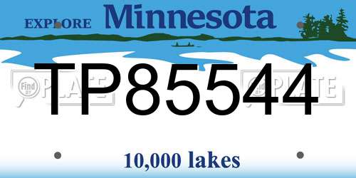 TP85544 Minnesota License Plate