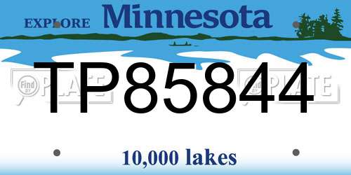 TP85844 Minnesota License Plate