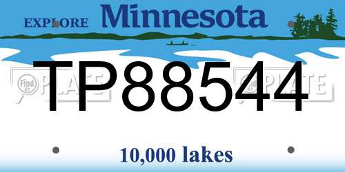 TP88544 Minnesota License Plate