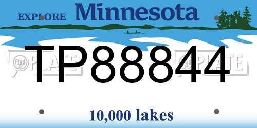 TP88844 Minnesota License Plate