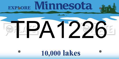 TPA1226 Minnesota License Plate