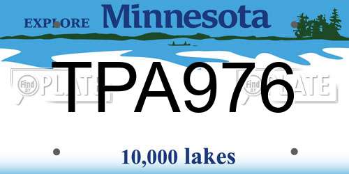TPA976 Minnesota License Plate
