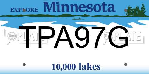 TPA97G Minnesota License Plate