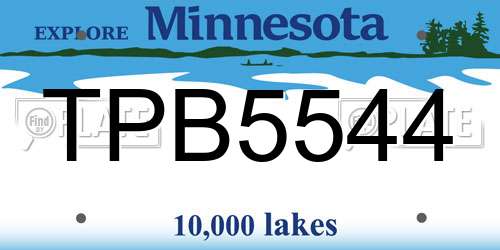 TPB5544 Minnesota License Plate
