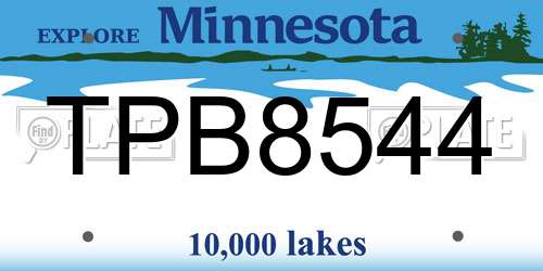 TPB8544 Minnesota License Plate