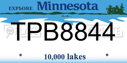 TPB8844 Minnesota License Plate