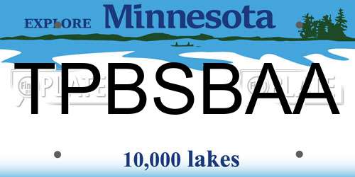 TPBSBAA Minnesota License Plate