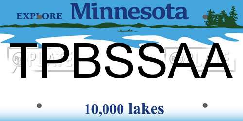 TPBSSAA Minnesota License Plate
