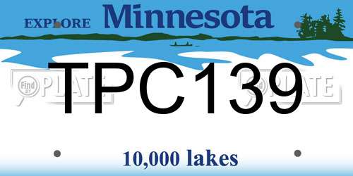 TPC139 Minnesota License Plate