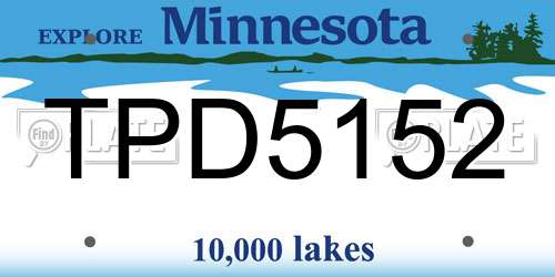 TPD5152 Minnesota License Plate