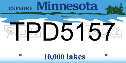 TPD5157 Minnesota License Plate