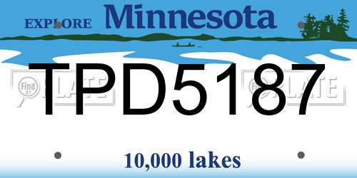 TPD5187 Minnesota License Plate