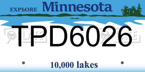 TPD6026 Minnesota License Plate