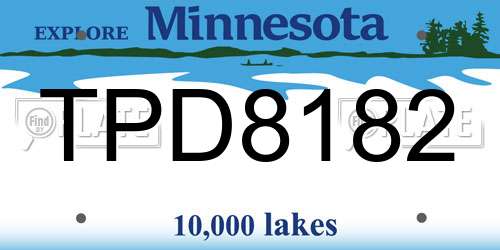 TPD8182 Minnesota License Plate