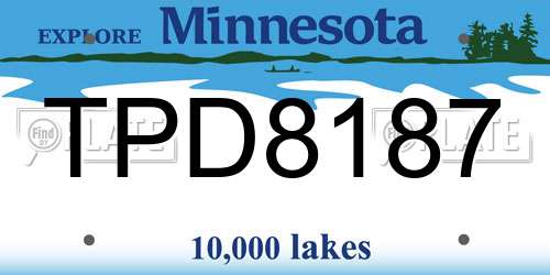 TPD8187 Minnesota License Plate