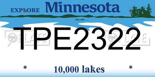 TPE2322 Minnesota License Plate