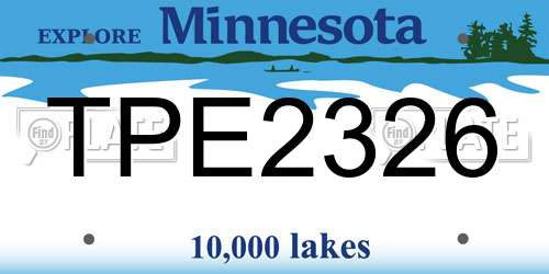 TPE2326 Minnesota License Plate