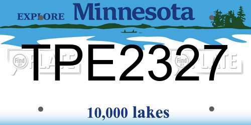 TPE2327 Minnesota License Plate