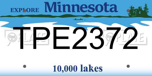 TPE2372 Minnesota License Plate