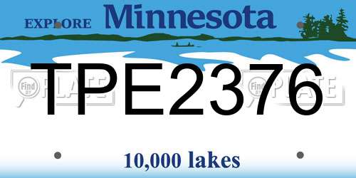 TPE2376 Minnesota License Plate