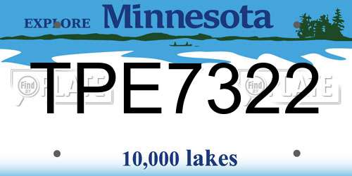 TPE7322 Minnesota License Plate