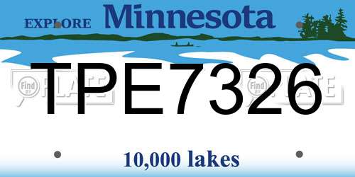 TPE7326 Minnesota License Plate