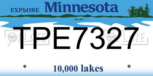 TPE7327 Minnesota License Plate