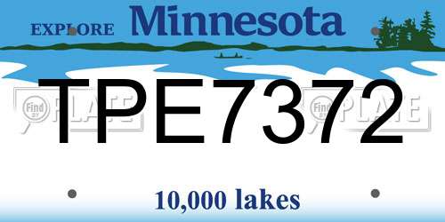TPE7372 Minnesota License Plate