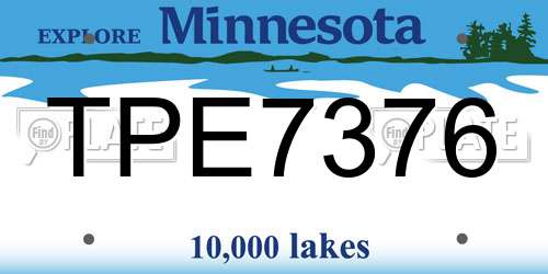 TPE7376 Minnesota License Plate