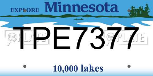 TPE7377 Minnesota License Plate