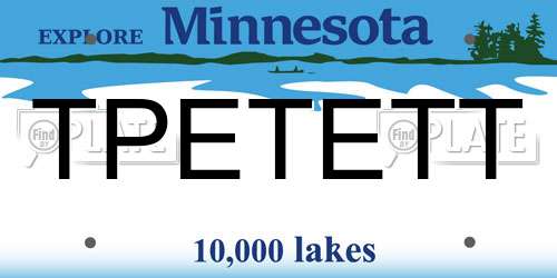 TPETETT Minnesota License Plate